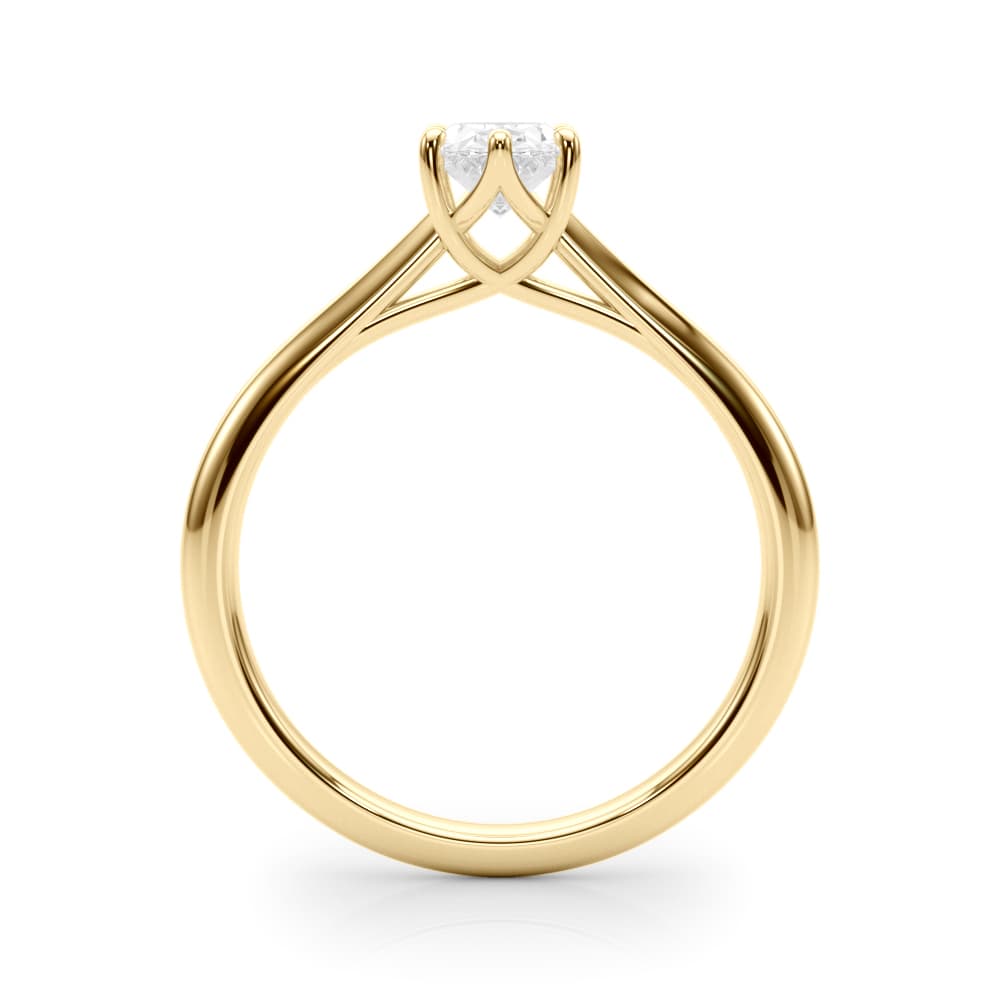 Solitaire Oval Engagement Ring, style 85345, Side view in yellow gold