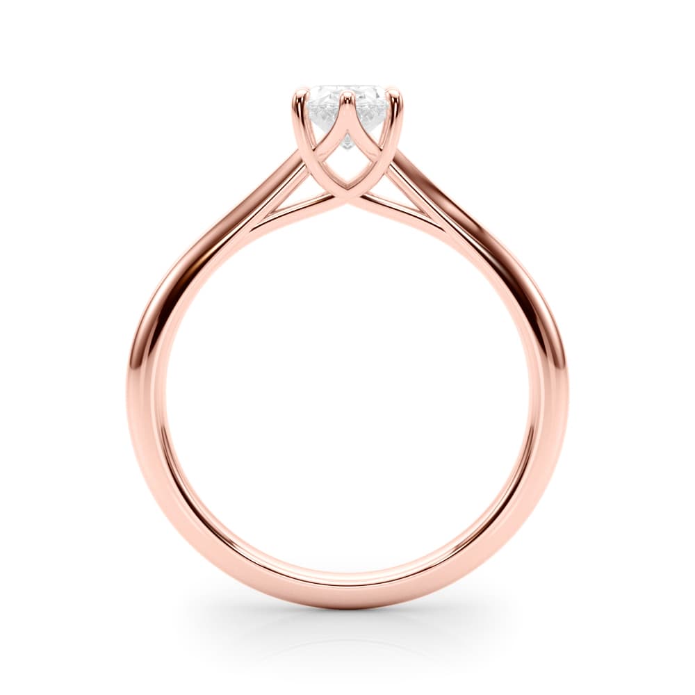 Solitaire Oval Engagement Ring, style 85345, Side view in rose gold