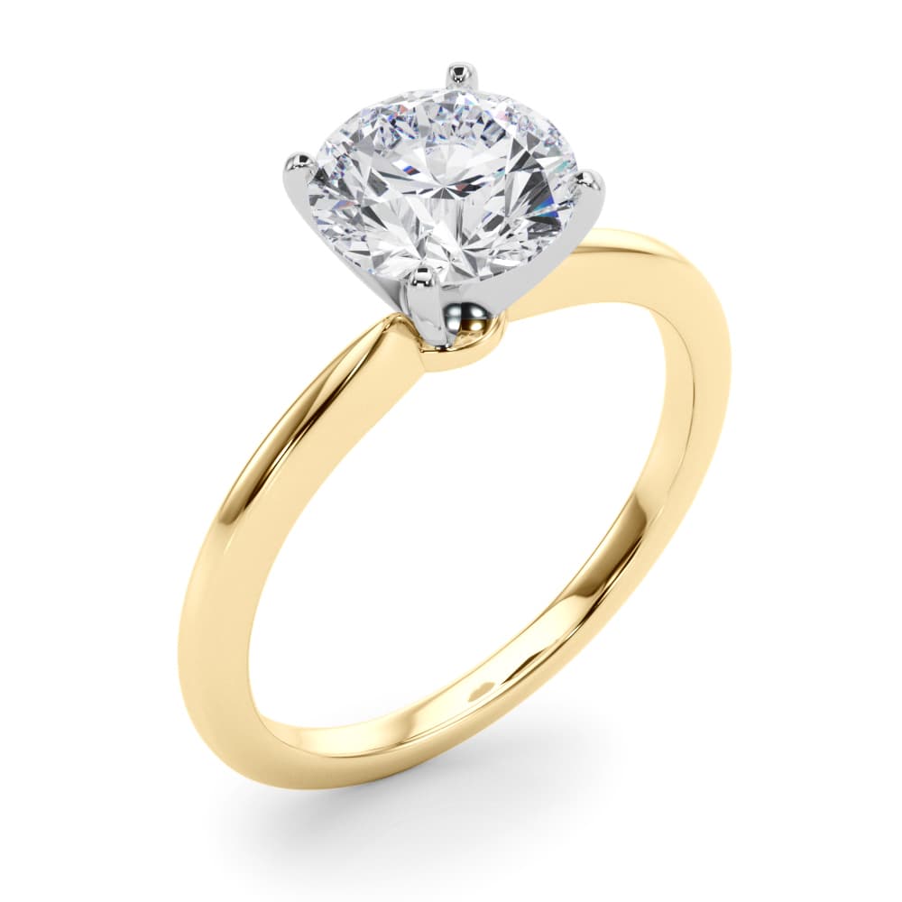 Classic Peg Head Engagement Ring, style 85346, Angle view in yellow gold
