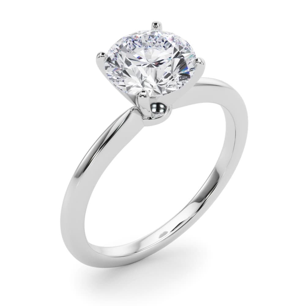 Classic Peg Head Engagement Ring, style 85346, Angle view in white gold or platinum