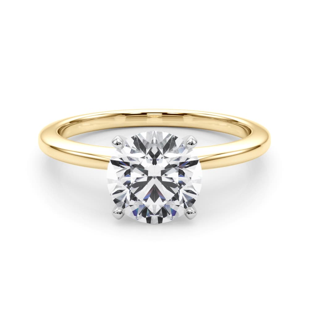 Classic Peg Head Engagement Ring, style 85346, On hand view in yellow gold