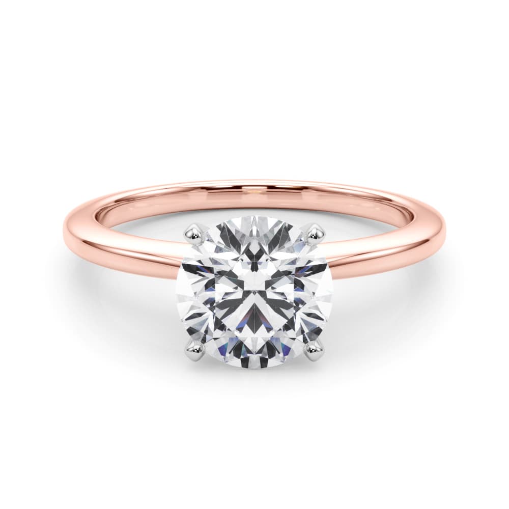 Classic Peg Head Engagement Ring, style 85346, On hand view in rose gold
