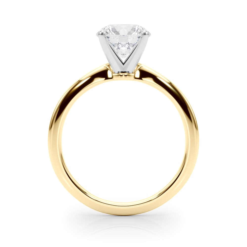 Classic Peg Head Engagement Ring, style 85346, Side view in yellow gold