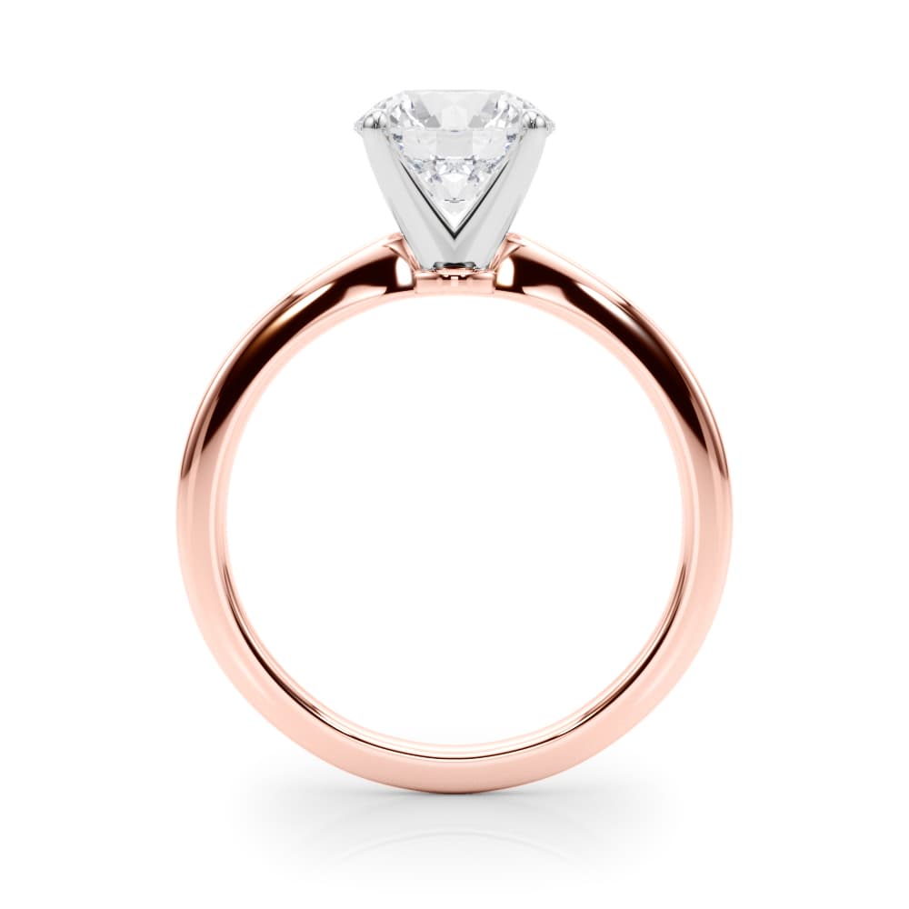 Classic Peg Head Engagement Ring, style 85346, Side view in rose gold
