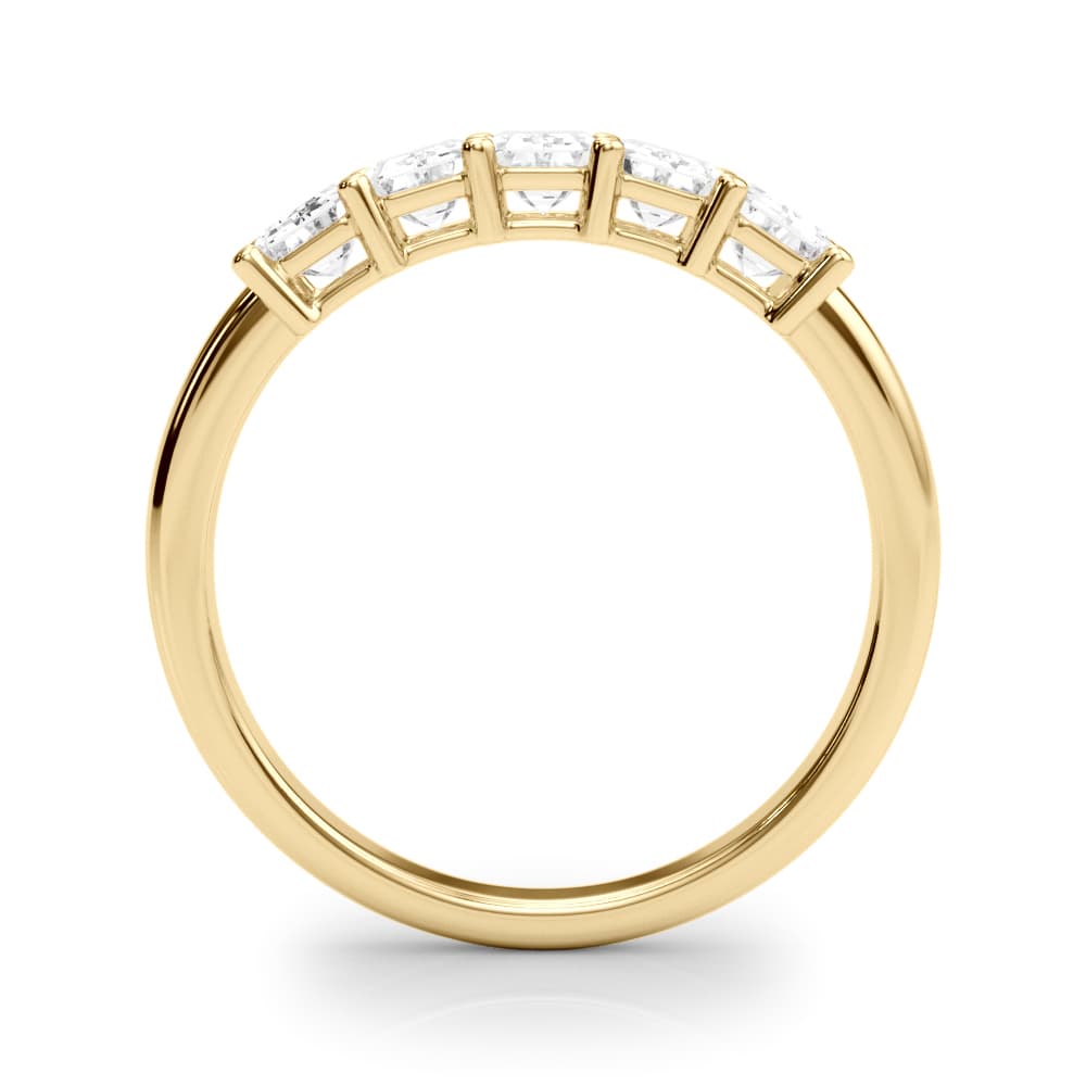 5-Stone Emerald Cut Wedding Bands (1 2/3 ct. tw.), Side view in yellow gold