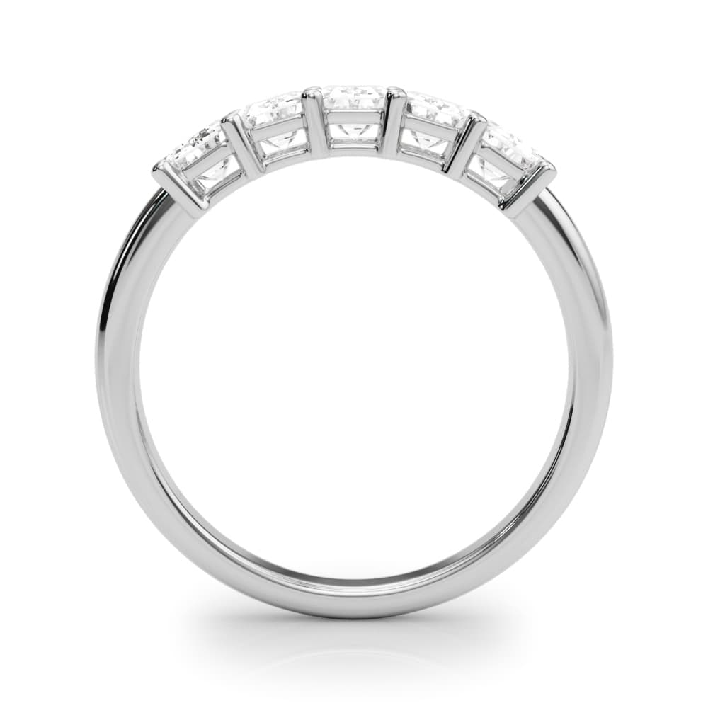 5-Stone Emerald Cut Wedding Bands (1.05 ct. tw.), Side view in white gold or platinum