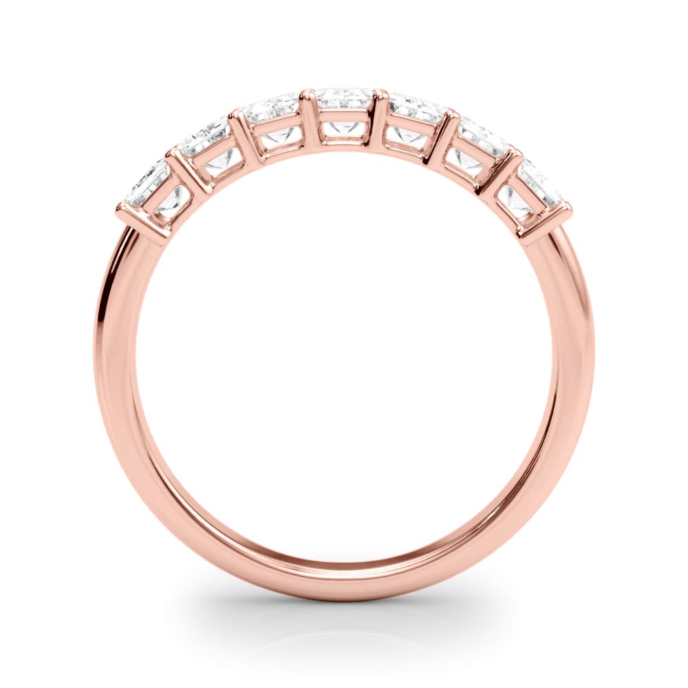7-Stone Emerald Cut Wedding Band (2 ct. tw.), Side view in rose gold