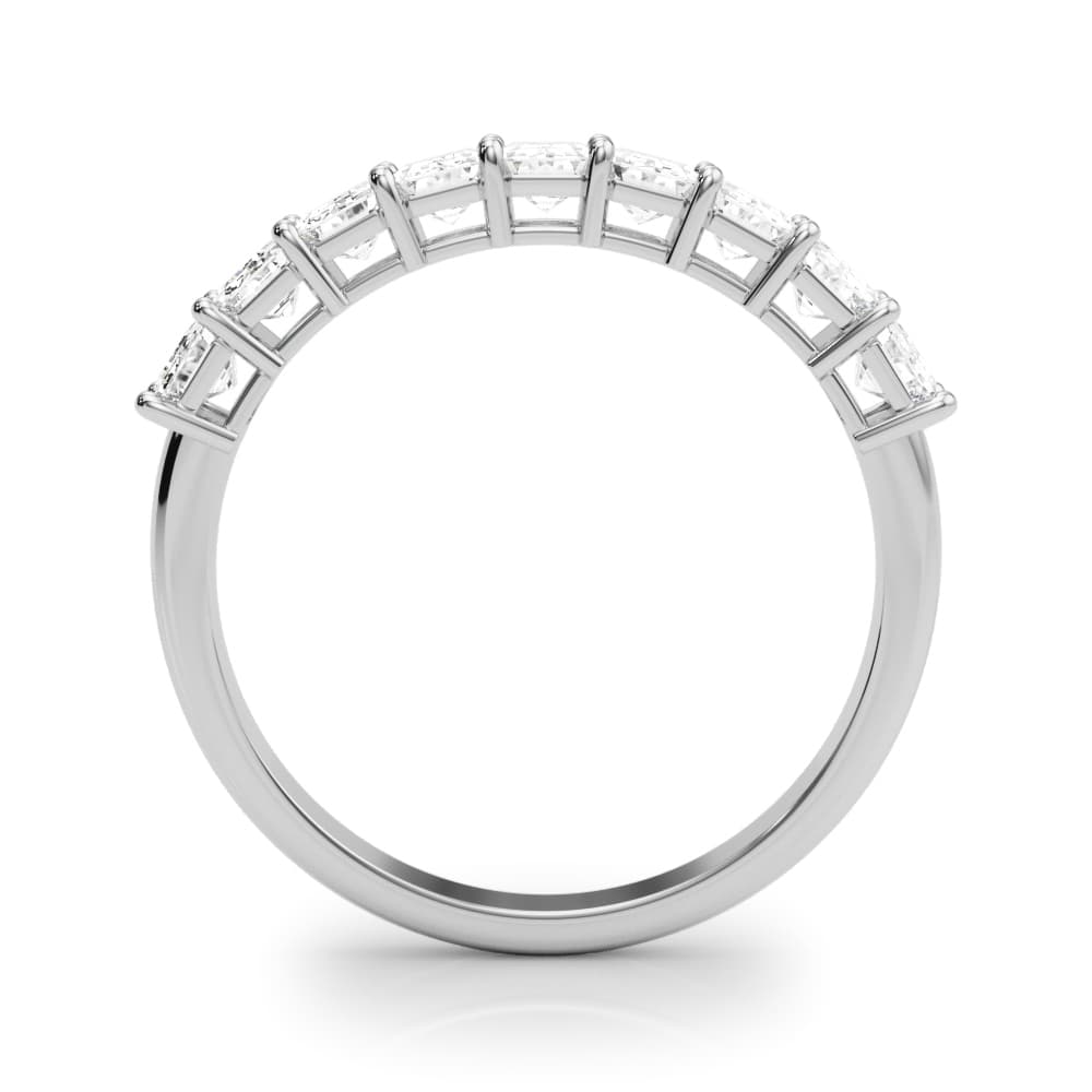 Emerald Cut Shared Prong Wedding Band (1 ct. tw.), Side view in white gold or platinum