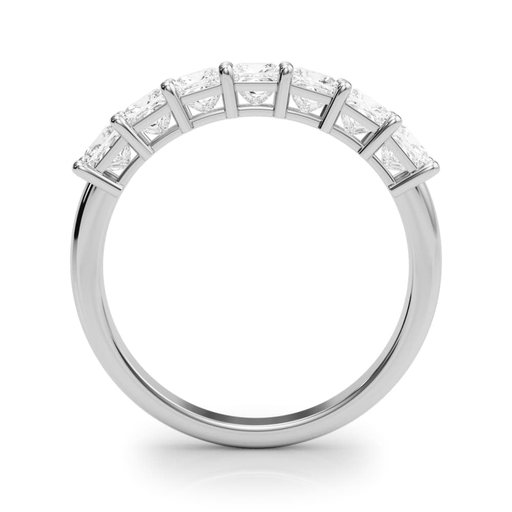 Shared Prong Princess Cut Wedding Bands (1.4 ct. tw.), Side view in white gold or platinum