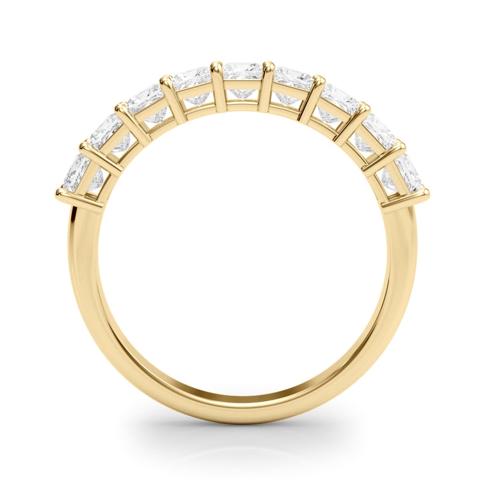 9-Stone Princess Cut Wedding Band (1.8 ct. tw.), Side view in yellow gold