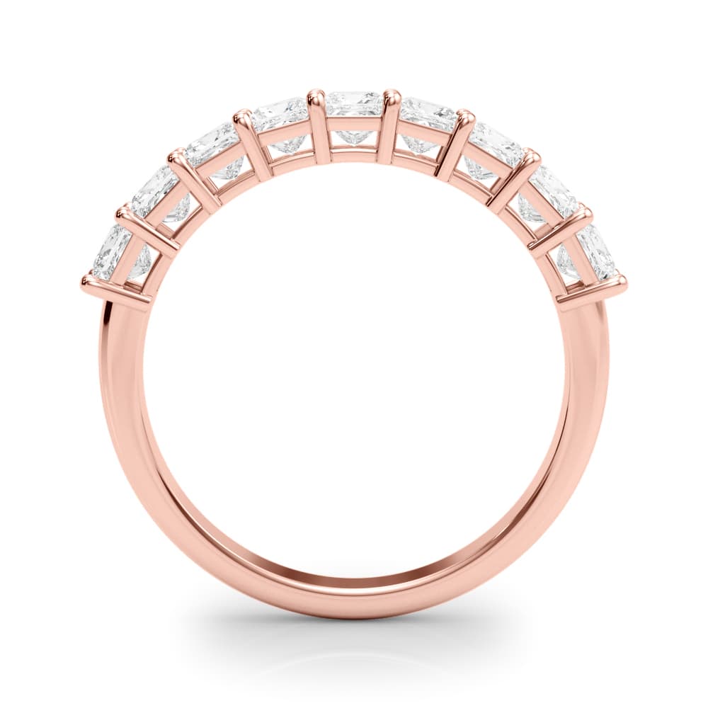 9-Stone Princess Cut Wedding Band (0.9 ct. tw.), Side view in rose gold