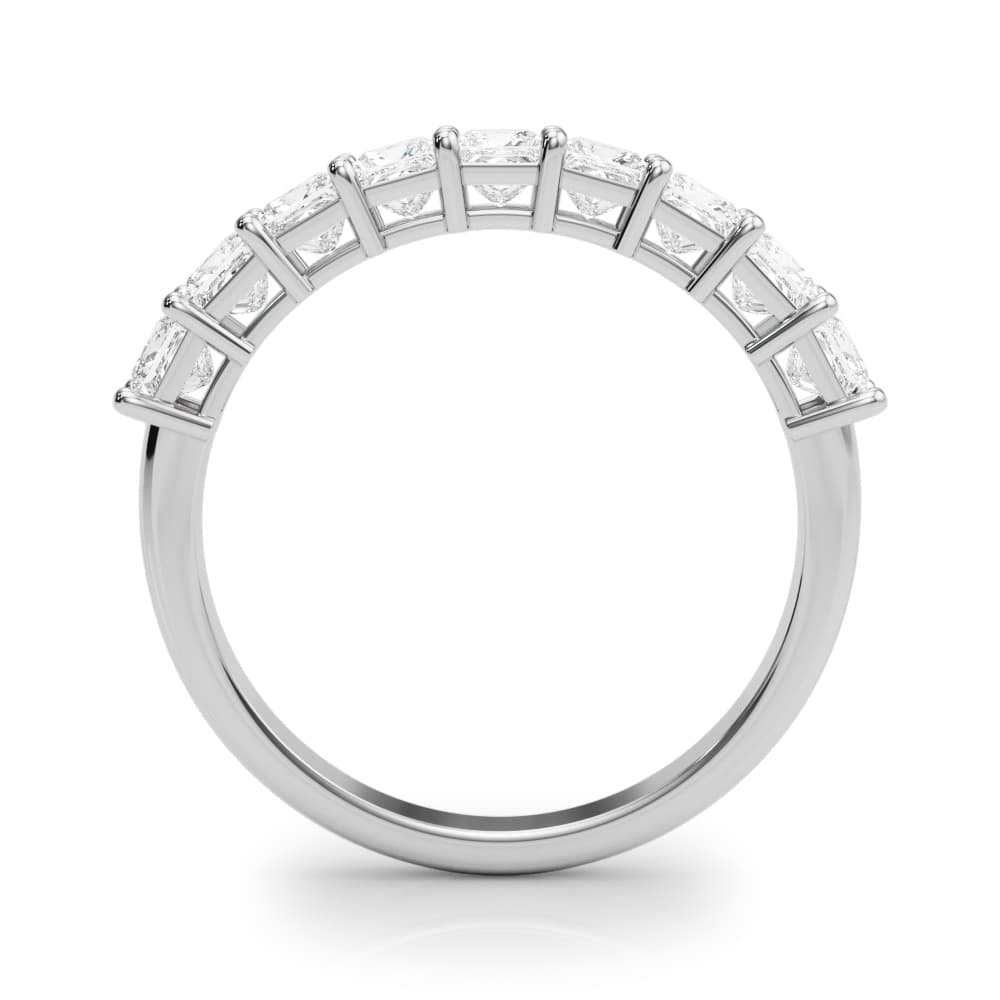 9-Stone Princess Cut Wedding Band (1 1/3 ct. tw.), Side view in white gold or platinum