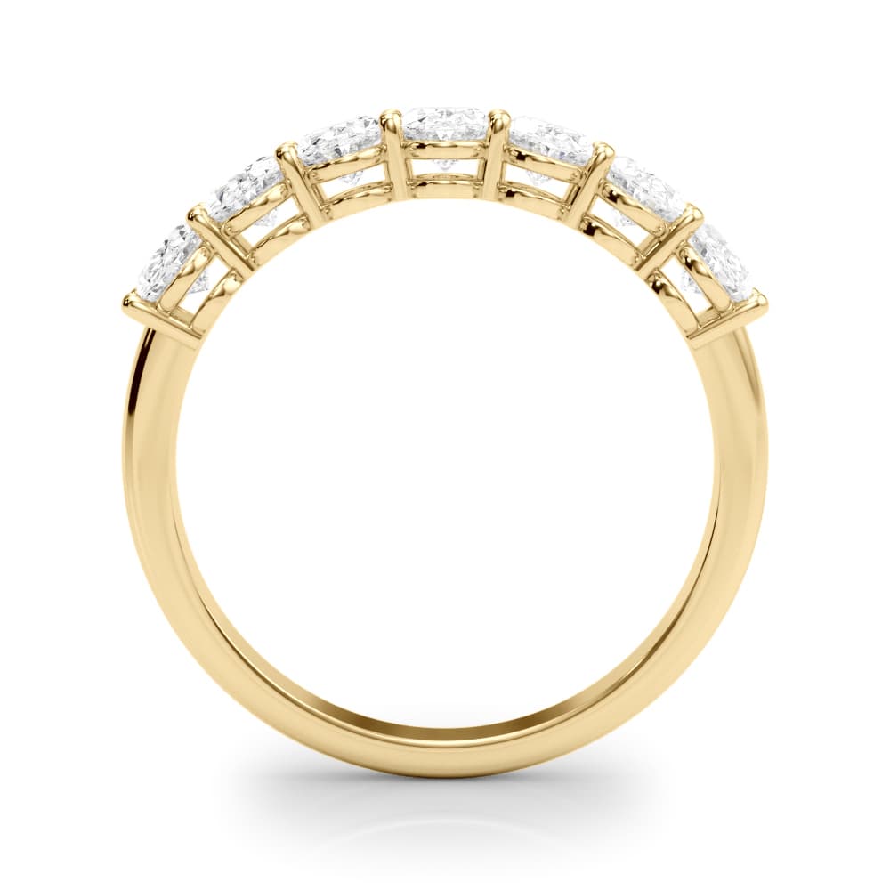 7-Stone Oval Shared Prong Band (1.05 ct. tw.), Side view in yellow gold