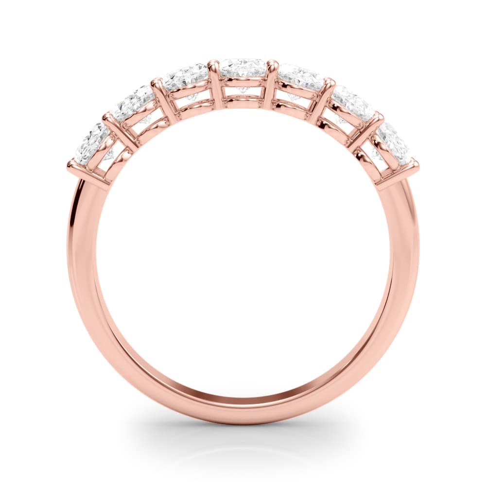 7-Stone Oval Shared Prong Band (1 2/3 ct. tw.), Side view in rose gold