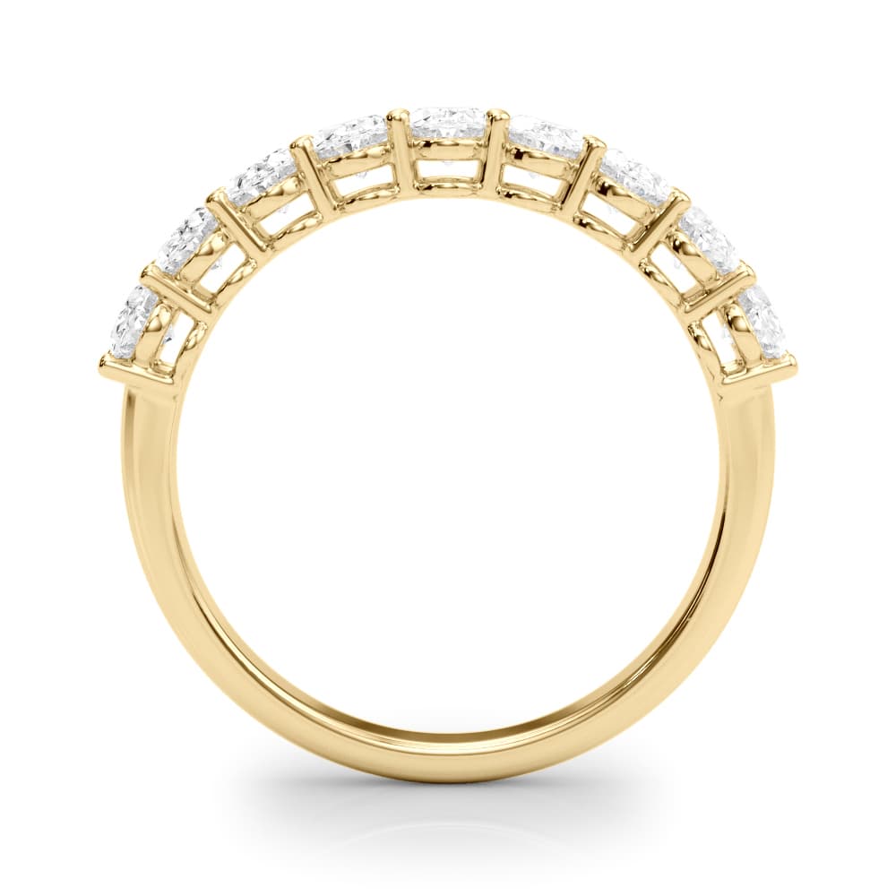 9-Stone Shared Prong Oval Wedding Band (1.8 ct. tw.), Side view in yellow gold