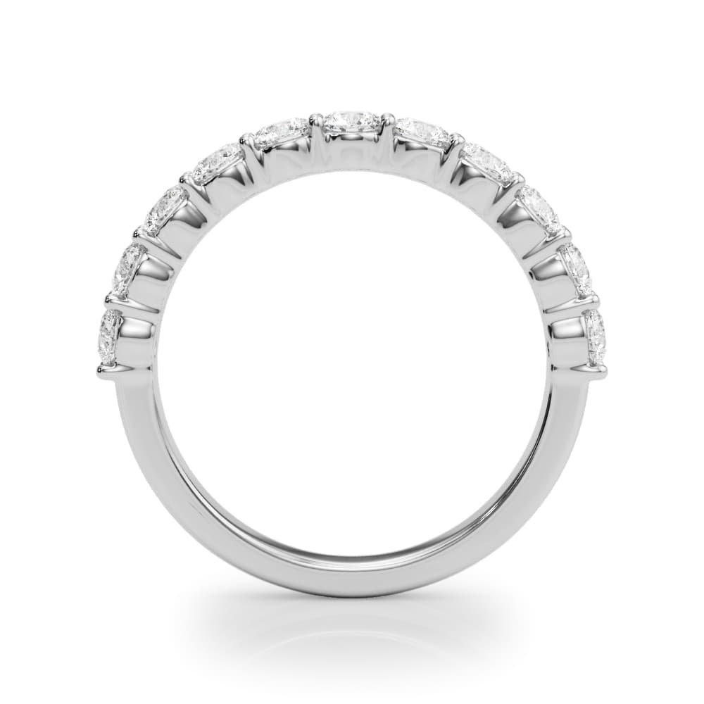 Shared Prong Wedding Band (0.99 ct. tw.), Side view in white gold or platinum
