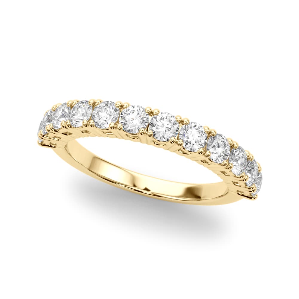 Straight Prong Set Wedding Band (0.53 ct. tw.), Front view in yellow gold