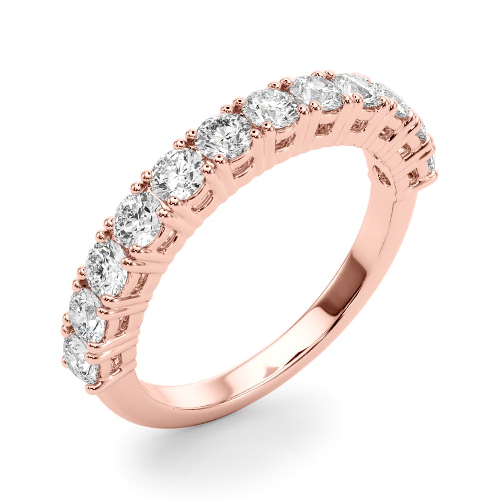 Straight Prong Set Wedding Band (0.96 ct. tw.), Angle view in rose gold