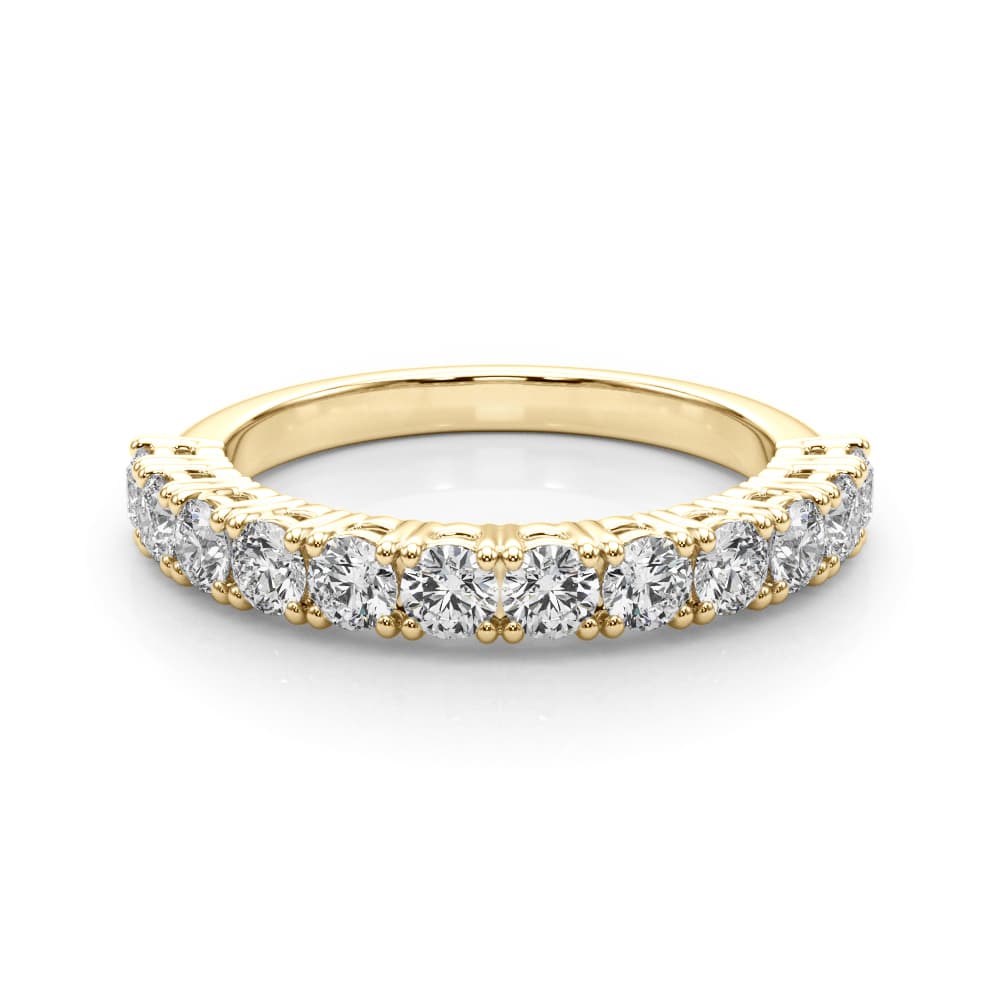 Straight Prong Set Wedding Band (0.53 ct. tw.), On hand view in yellow gold