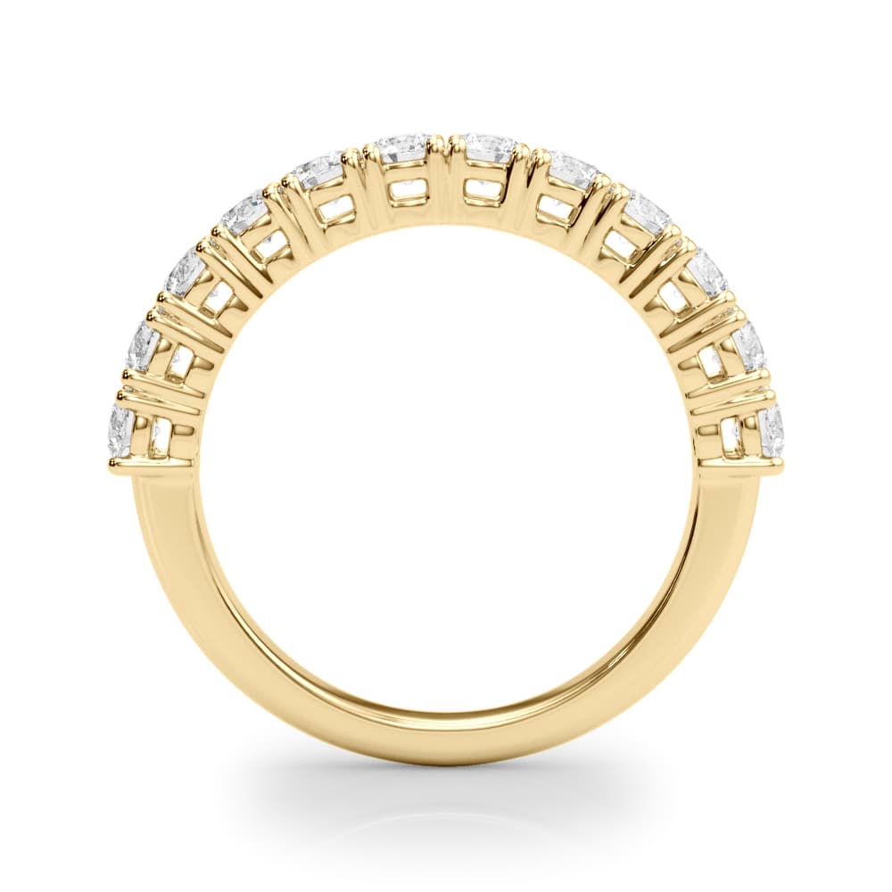 Straight Prong Set Wedding Band (0.53 ct. tw.), Side view in yellow gold