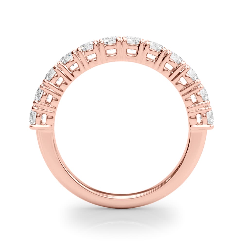 Straight Prong Set Wedding Band (0.96 ct. tw.), Side view in rose gold
