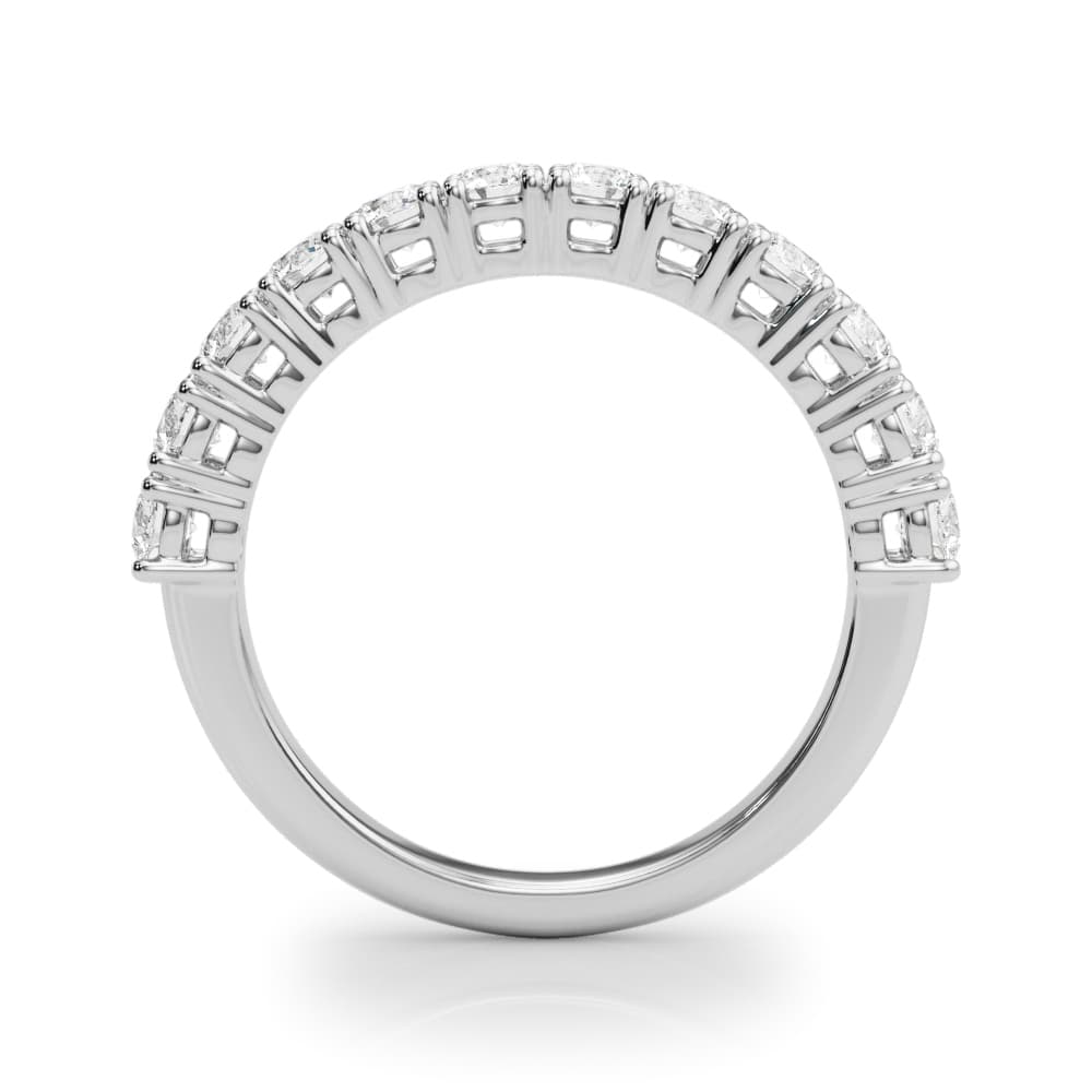Straight Prong Set Wedding Band (0.53 ct. tw.), Side view in white gold or platinum