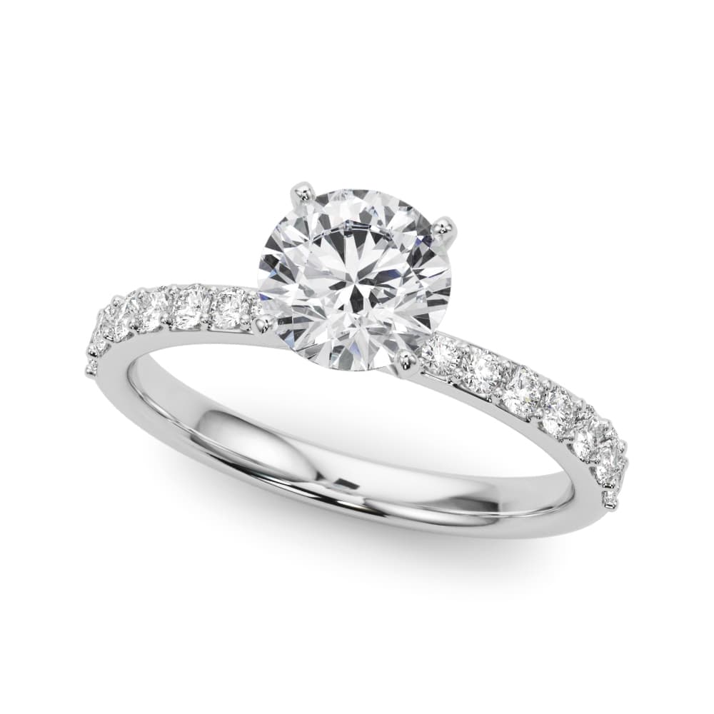Single Row Prong Set Engagement Ring — style 85362 in 10k White Gold