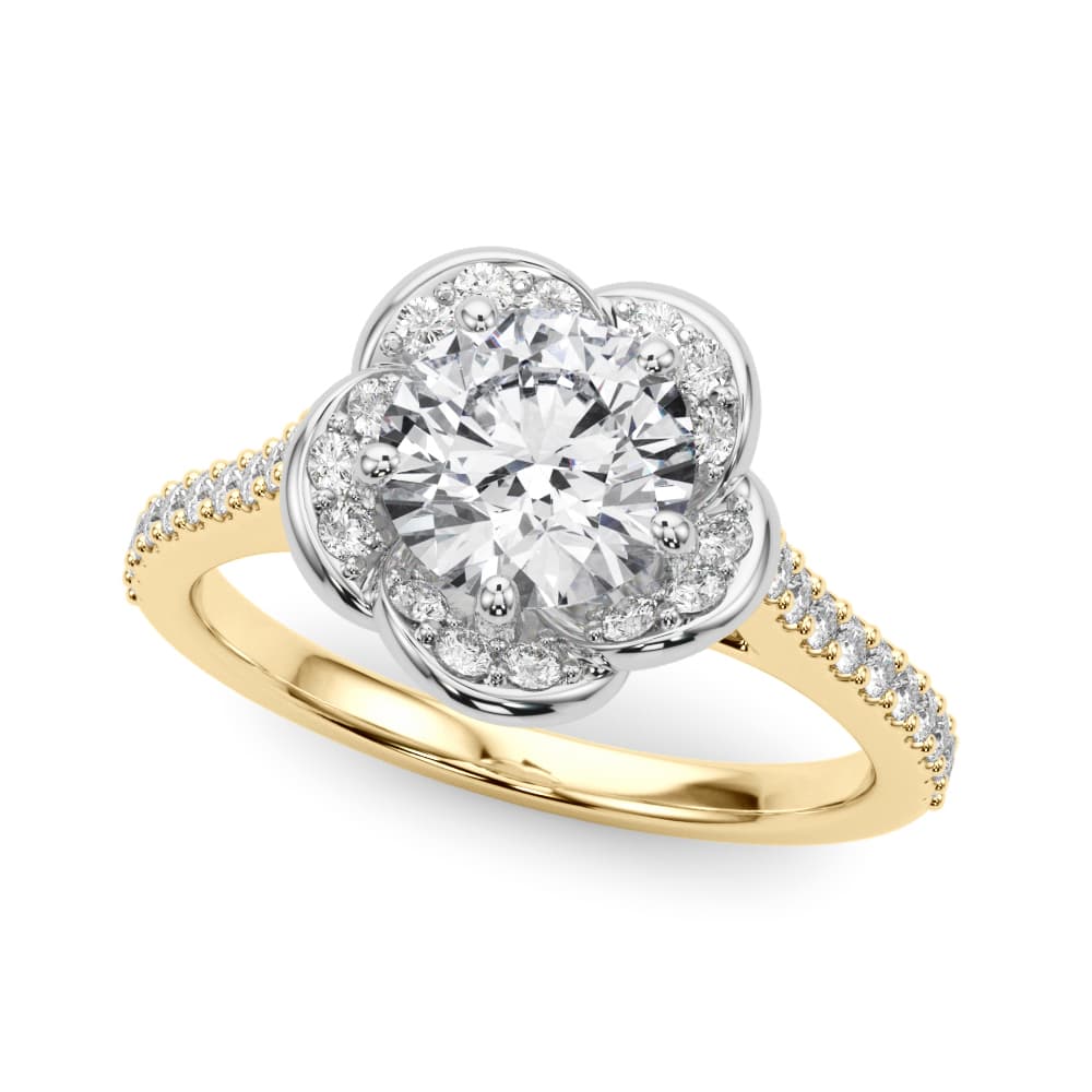 Prong Cluster Bands, style 85365, Front view in yellow gold