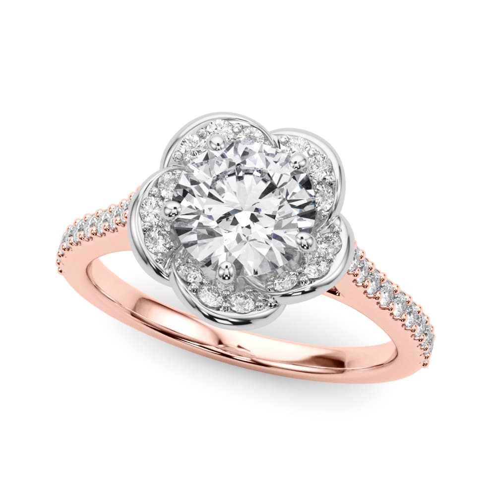 Prong Cluster Bands, style 85365, Front view in rose gold