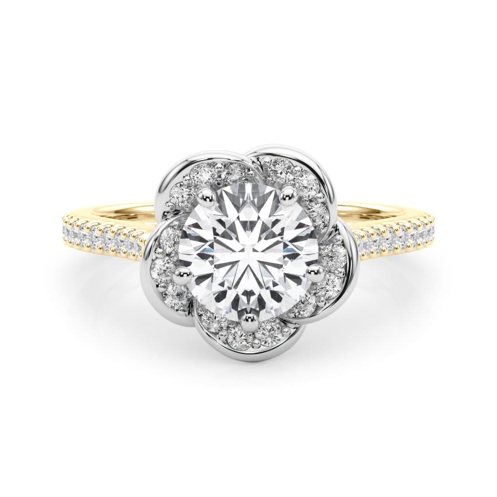 Prong Cluster Bands, style 85365, On hand view in yellow gold
