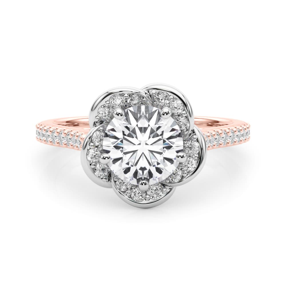 Prong Cluster Bands, style 85365, On hand view in rose gold