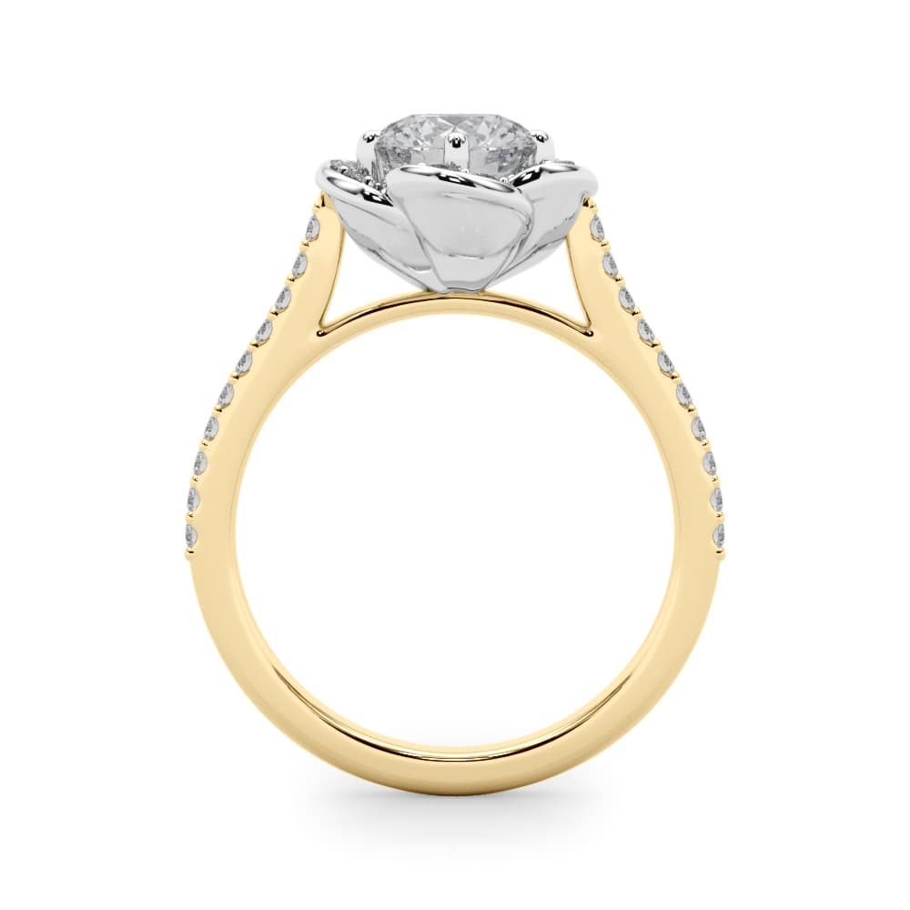 Prong Cluster Bands, style 85365, Side view in yellow gold