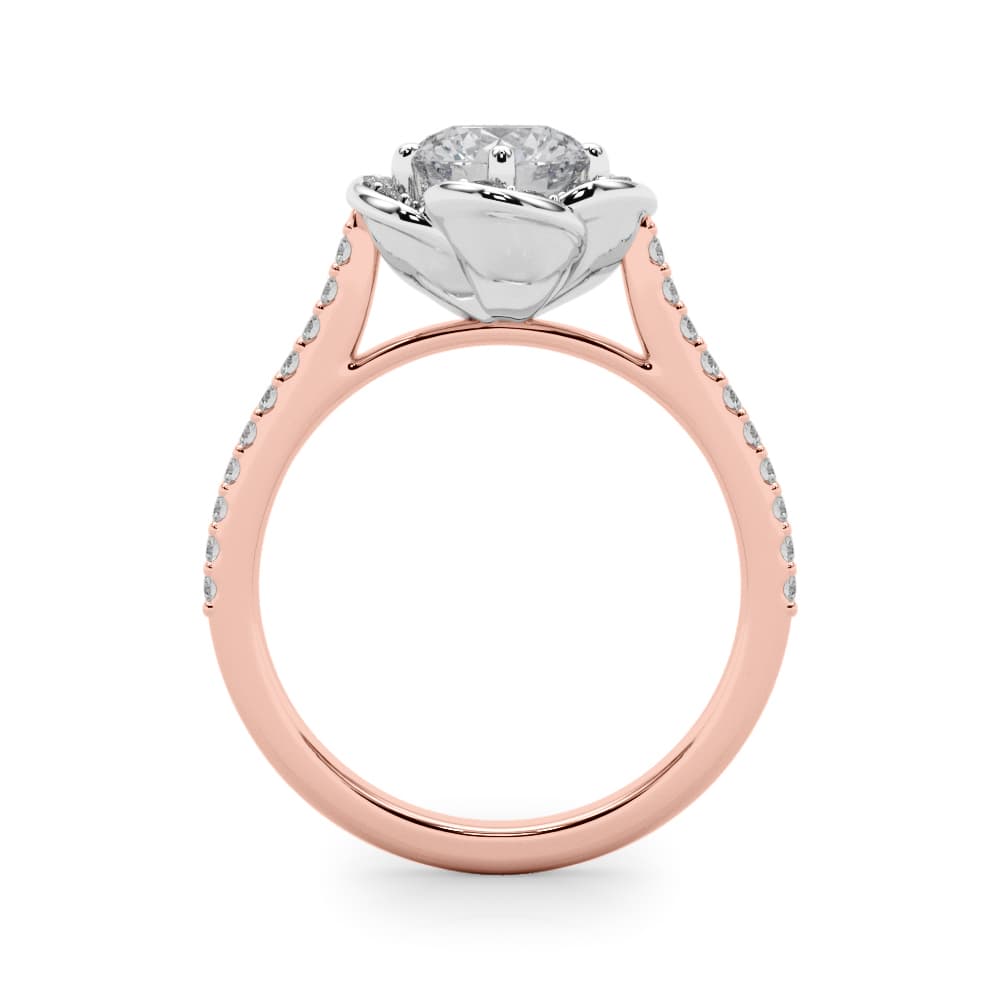Prong Cluster Bands, style 85365, Side view in rose gold