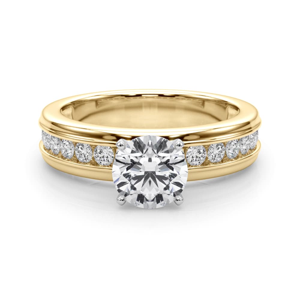 Channel Set Engagement Ring, style 85369, On hand view in yellow gold