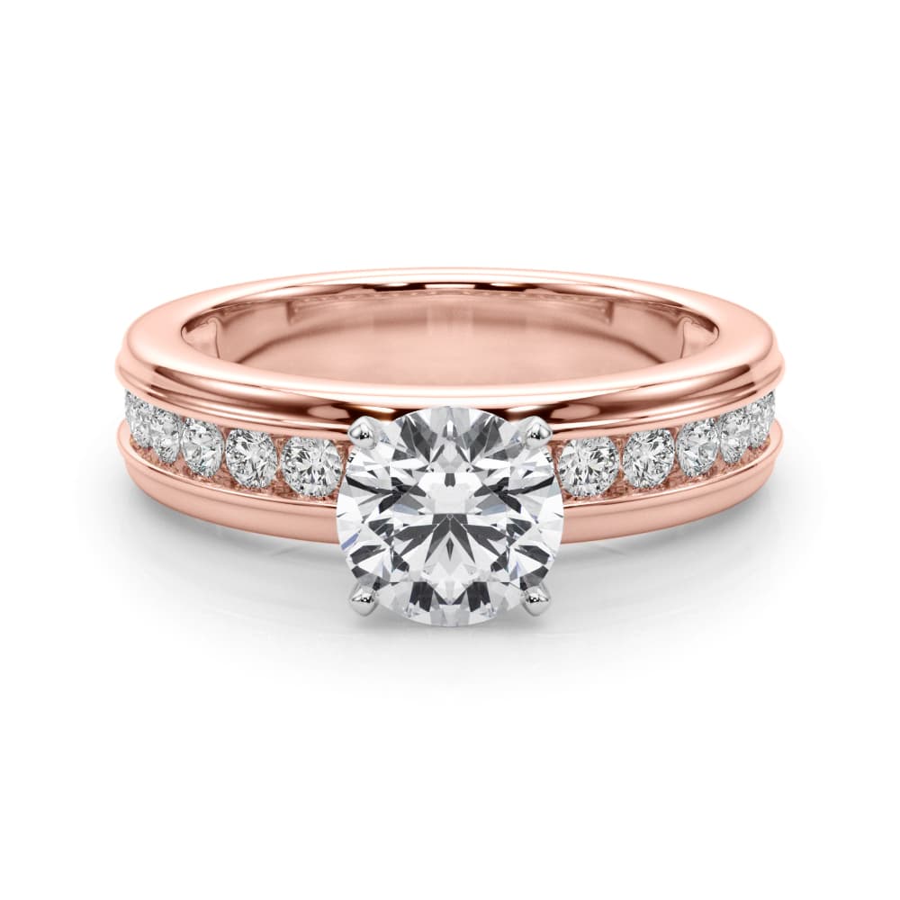 Channel Set Engagement Ring, style 85369, On hand view in rose gold