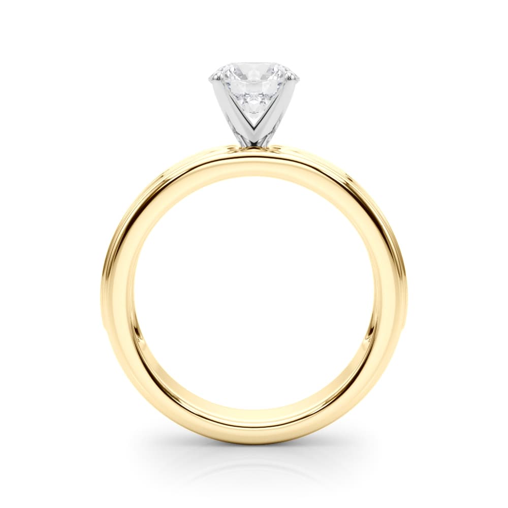 Channel Set Engagement Ring, style 85369, Side view in yellow gold