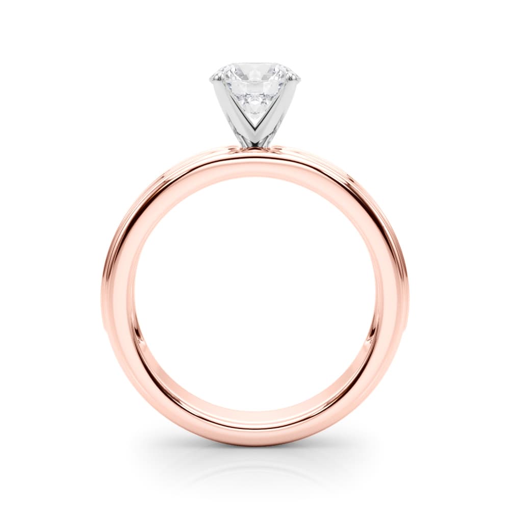 Channel Set Engagement Ring, style 85369, Side view in rose gold
