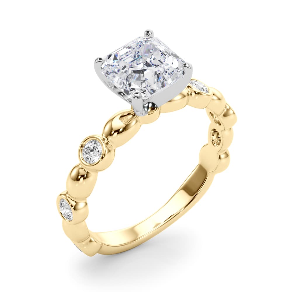 Engagement Ring, style 85371, Angle view in yellow gold