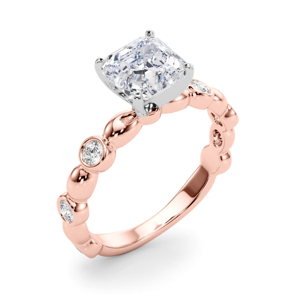 Engagement Ring, style 85371, Angle view in rose gold