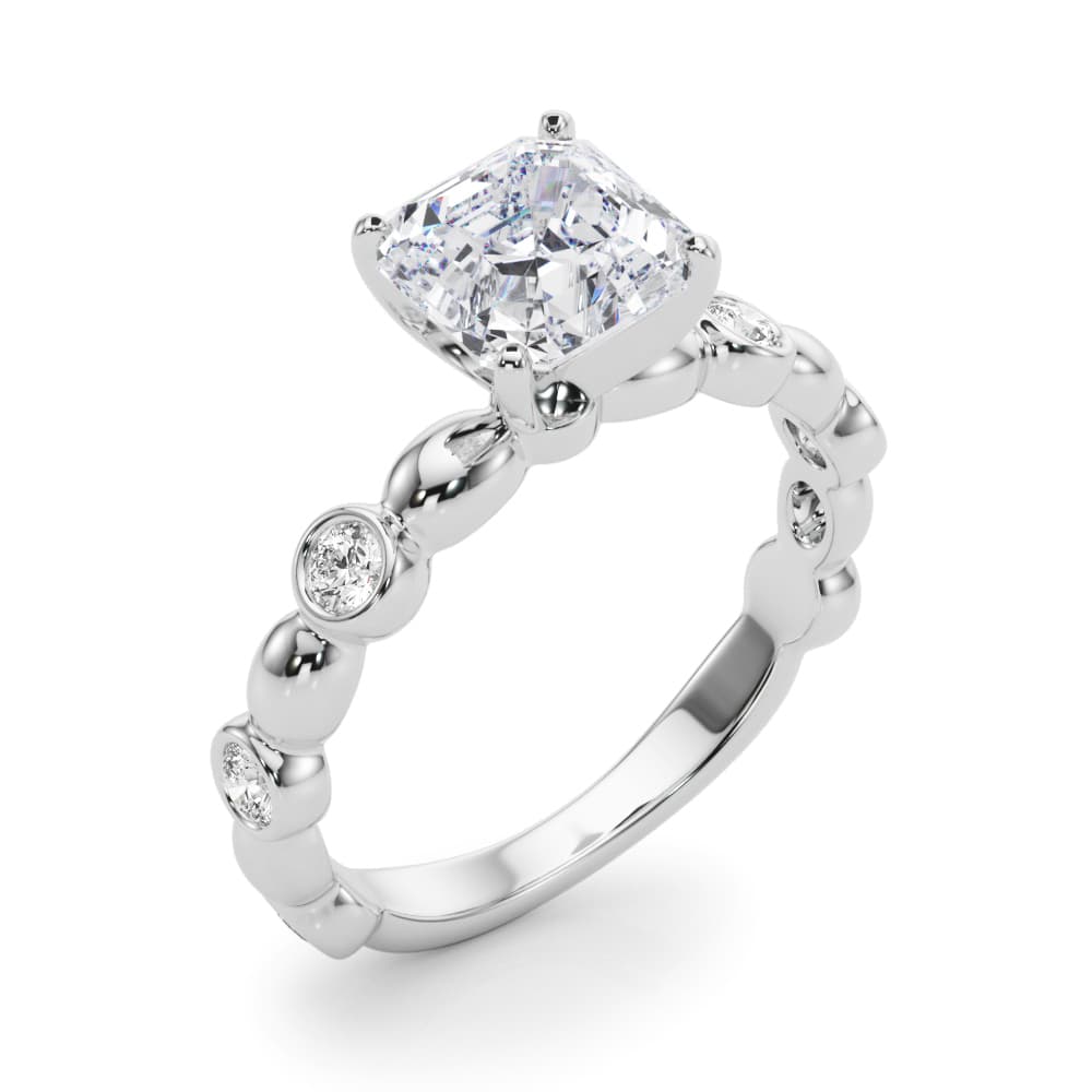 Engagement Ring, style 85371, Angle view in white gold or platinum