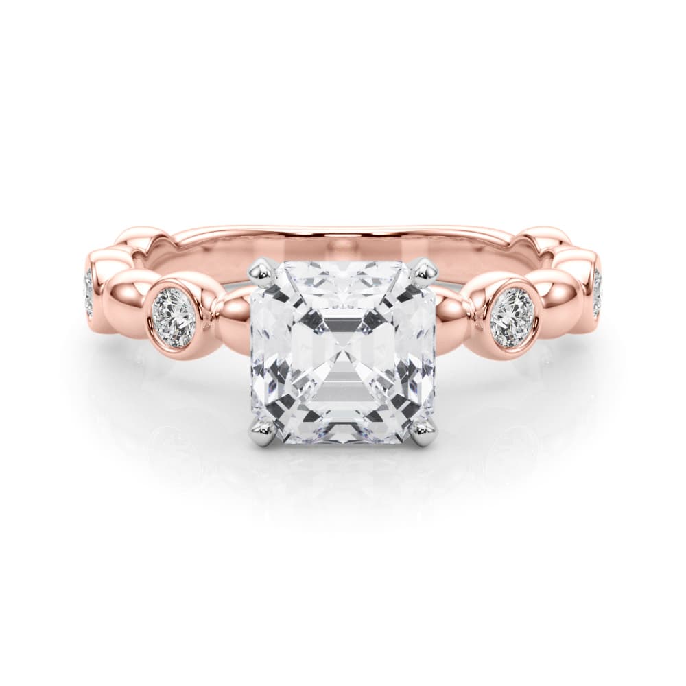 Engagement Ring, style 85371, On hand view in rose gold