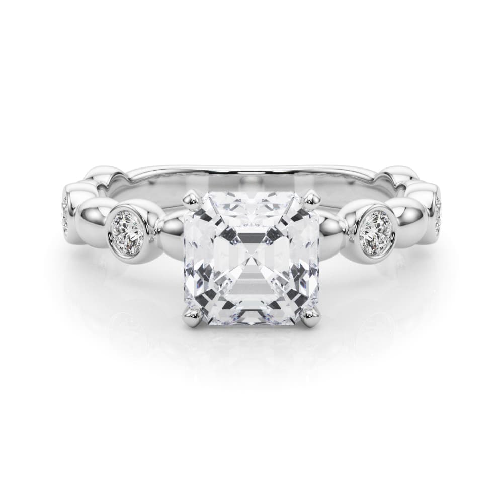 Engagement Ring, style 85371, On hand view in white gold or platinum