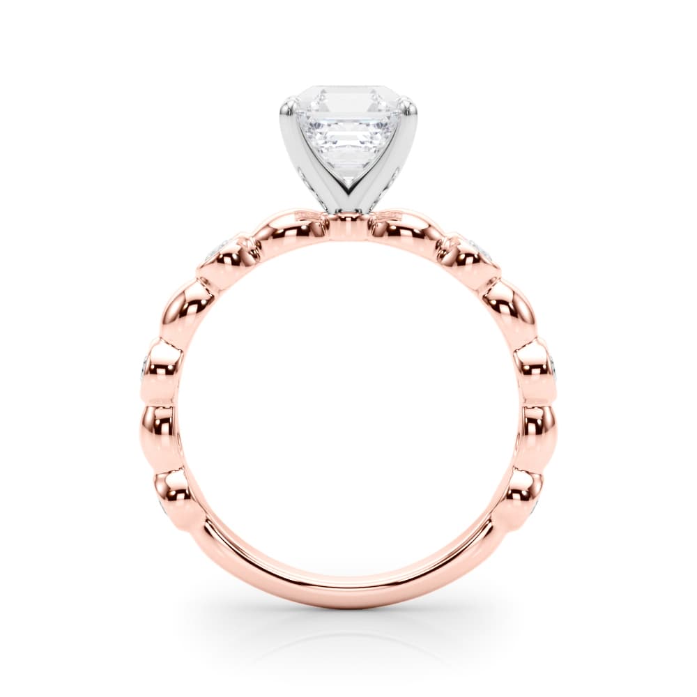 Engagement Ring, style 85371, Side view in rose gold