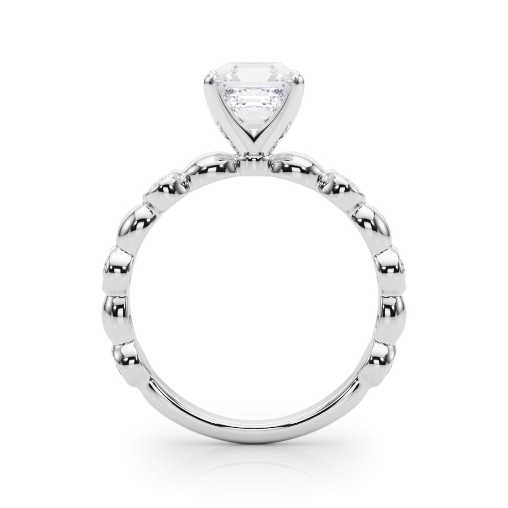 Engagement Ring, style 85371, Side view in white gold or platinum