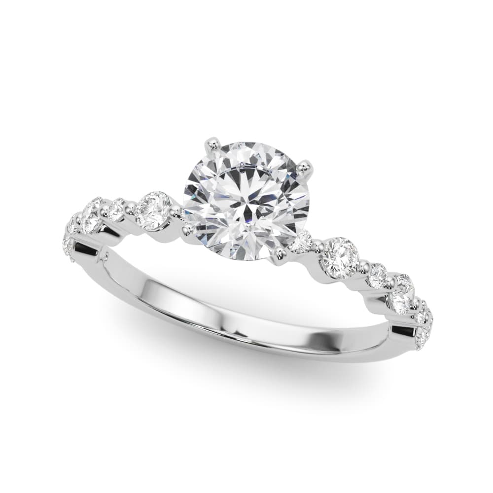 Single Shared Prong Engagement Ring — style 85373 in 10k White Gold