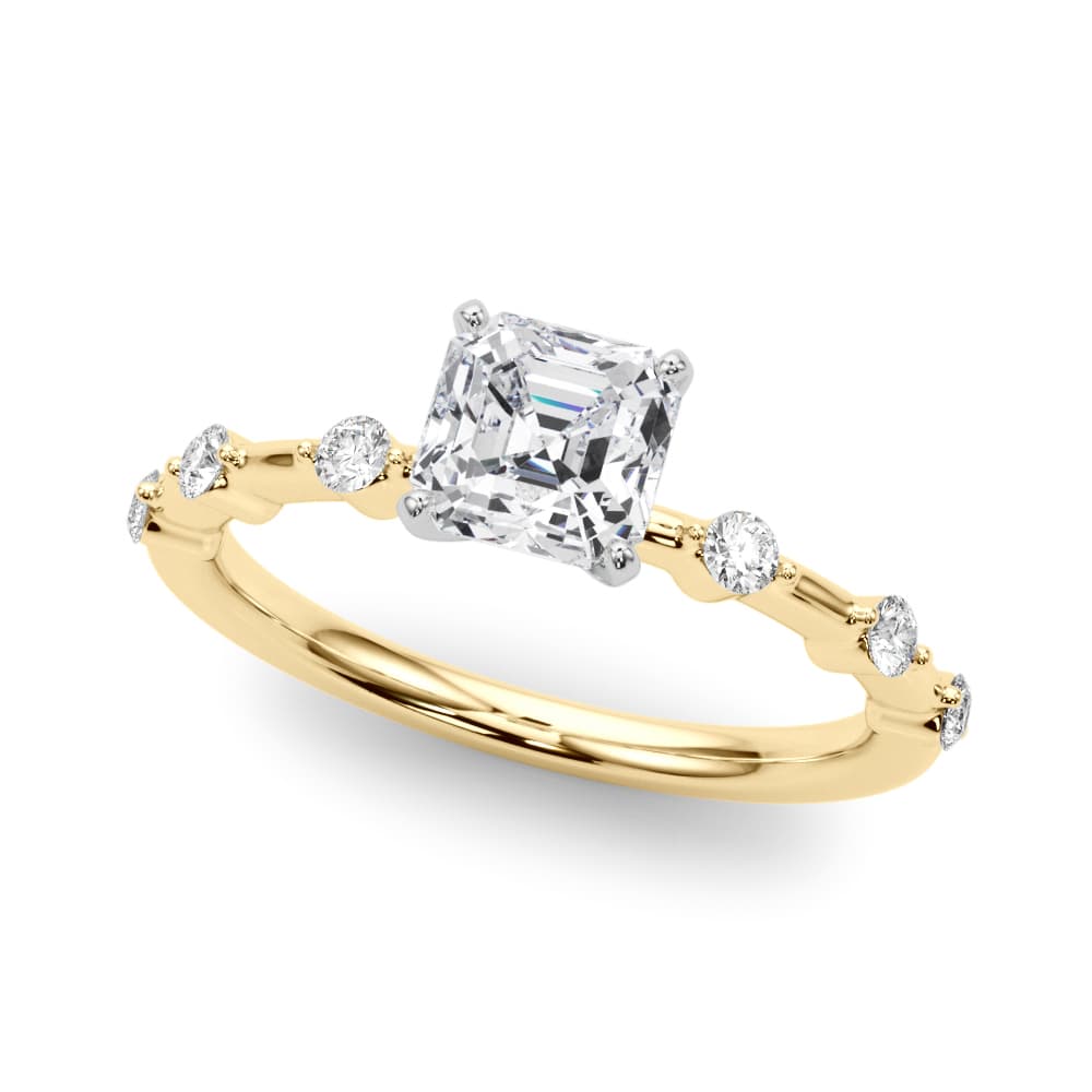 Single-Prong Engagement Ring, style 85375, Front view in yellow gold