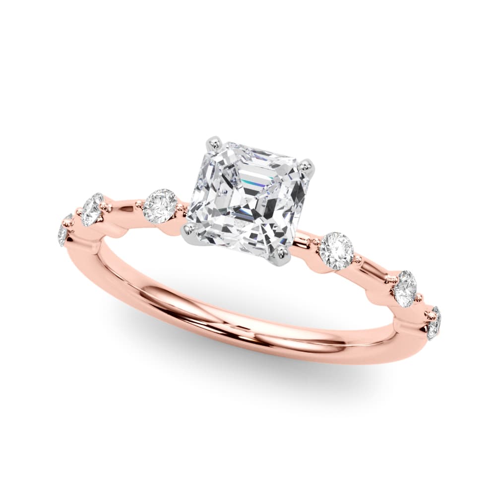 Single-Prong Engagement Ring, style 85375, Front view in rose gold
