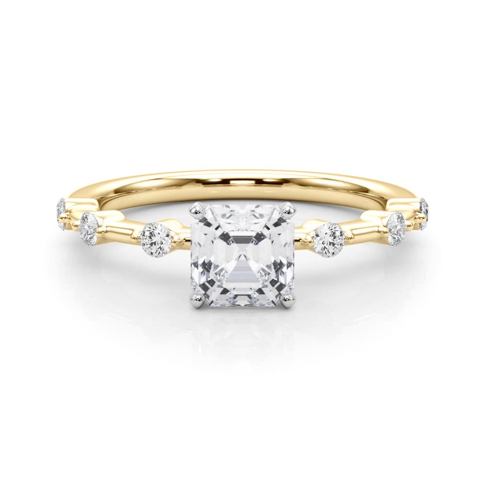 Single-Prong Engagement Ring, style 85375, On hand view in yellow gold