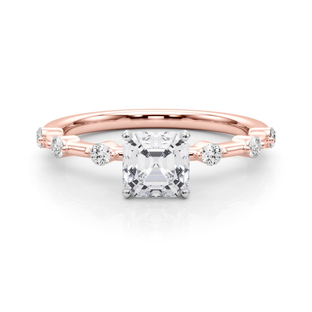 Single-Prong Engagement Ring, style 85375, On hand view in rose gold