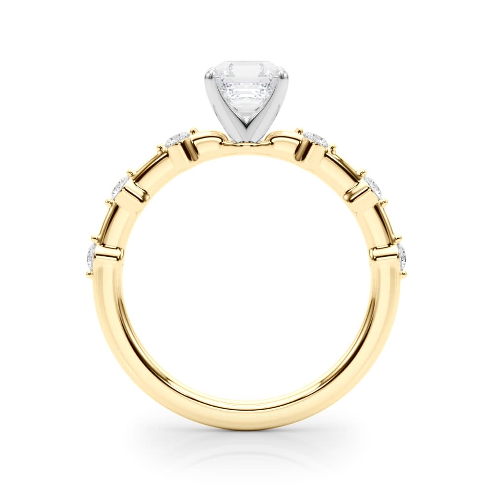 Single-Prong Engagement Ring, style 85375, Side view in yellow gold